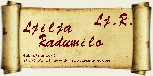 Ljilja Radumilo vizit kartica